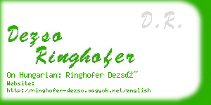 dezso ringhofer business card